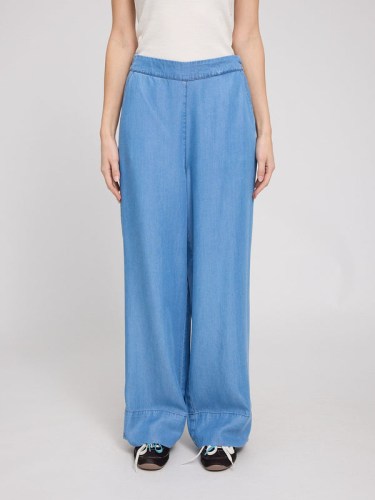 Wide Leg Tenc Pant Elas dk blue wash